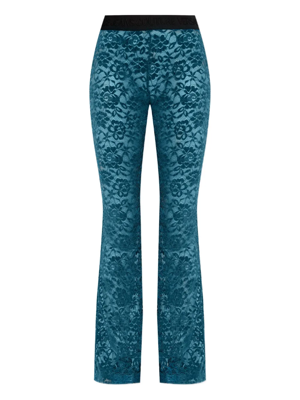 Versace Jeans Couture lace flared trousers - Blu