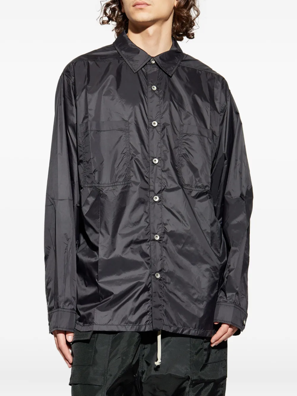 Rick Owens DRKSHDW Shirtjack met zak met knopen Grijs