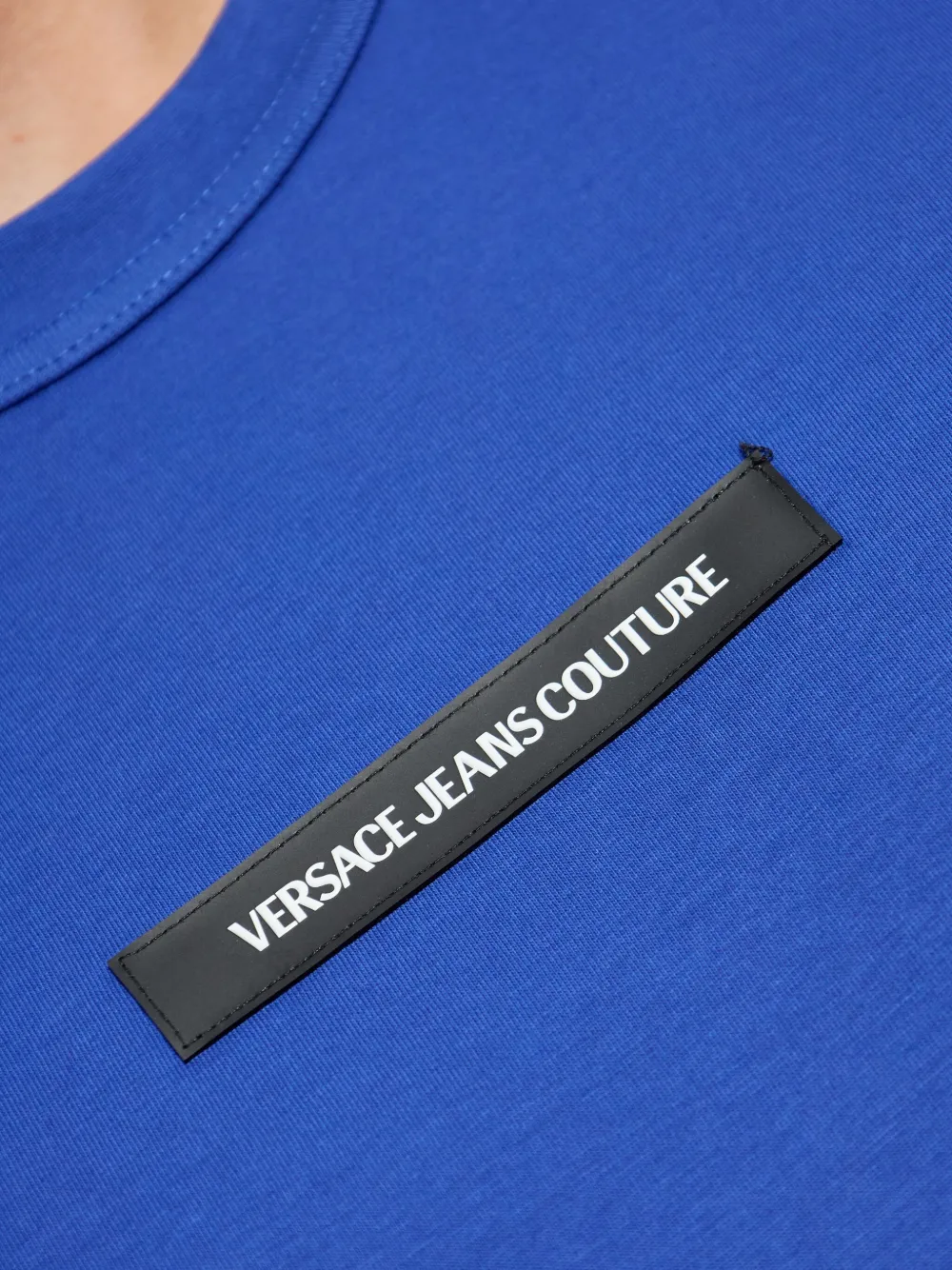 Versace Jeans Couture T-shirt met logo-applicatie Blauw