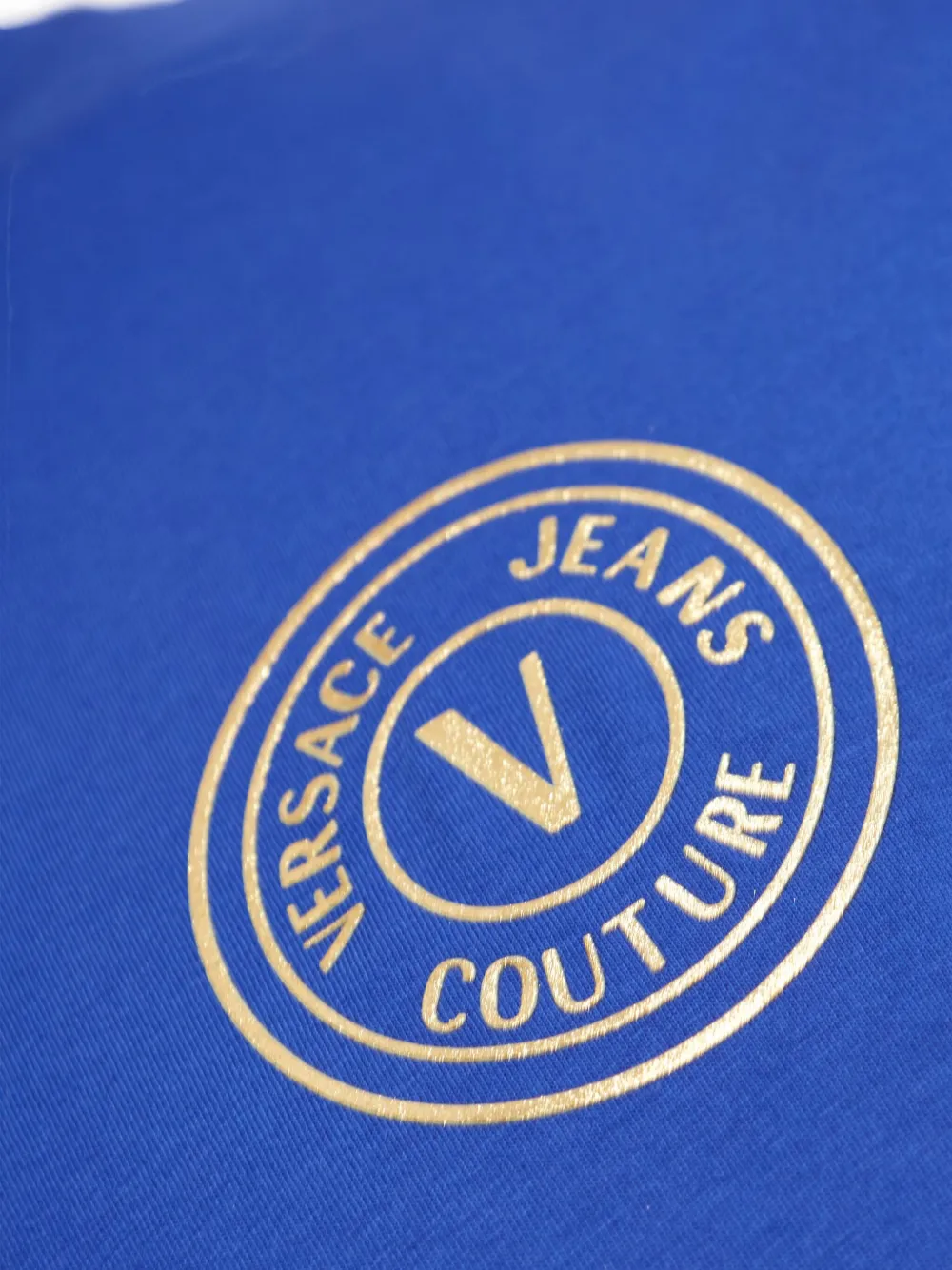 Versace Jeans Couture Katoenen T-shirt met logoprint Blauw