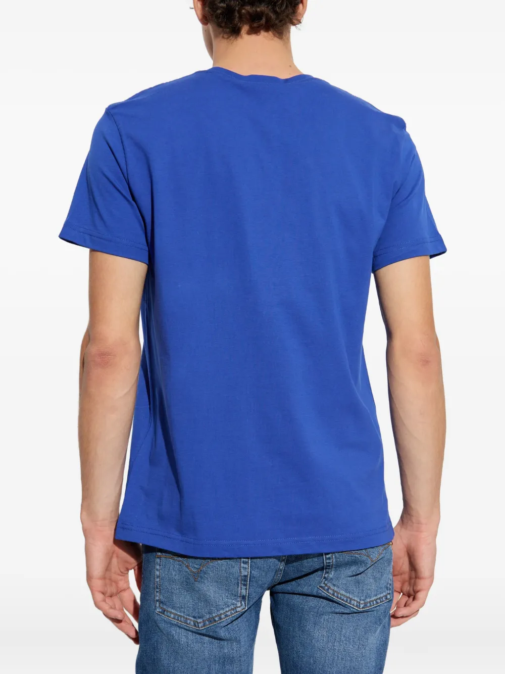 Versace Jeans Couture Katoenen T-shirt met logoprint Blauw