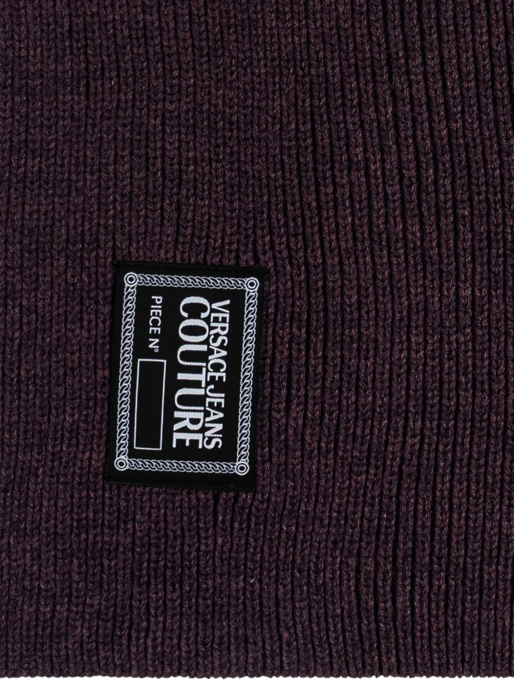 Versace Jeans Couture ribbed logo-patch scarf - Paars