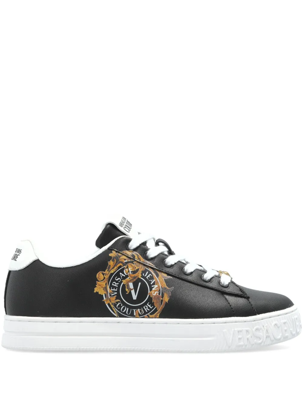 Versace Jeans Couture Sneakers met logoprint Zwart