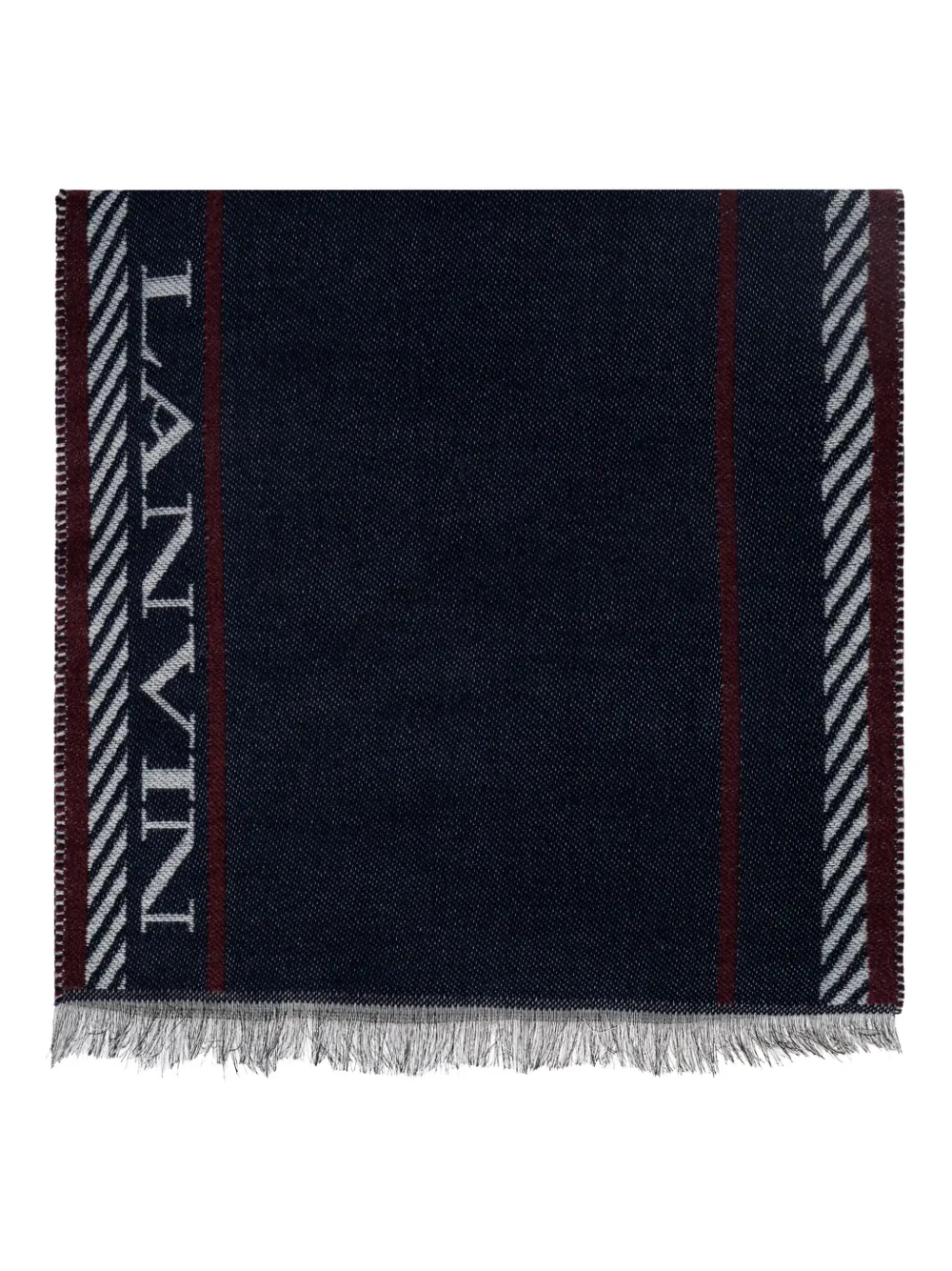 Lanvin logo-detail fringed scarf | Blue | Image 1