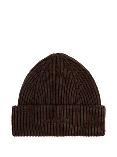 Lanvin gorro tejido de canalé con logo