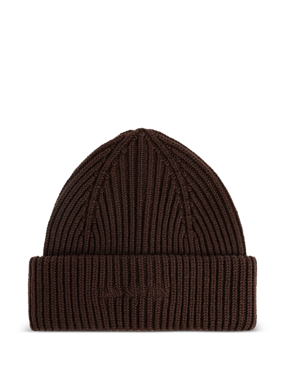 Lanvin ribbed logo beanie | Brown | Image 1
