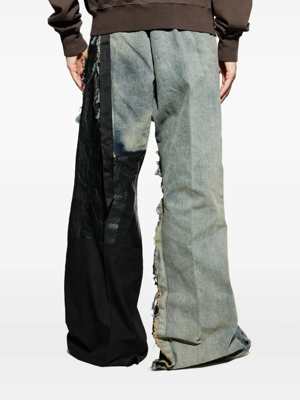 Rick Owens Joris Ripped-panel Jeans In Blue