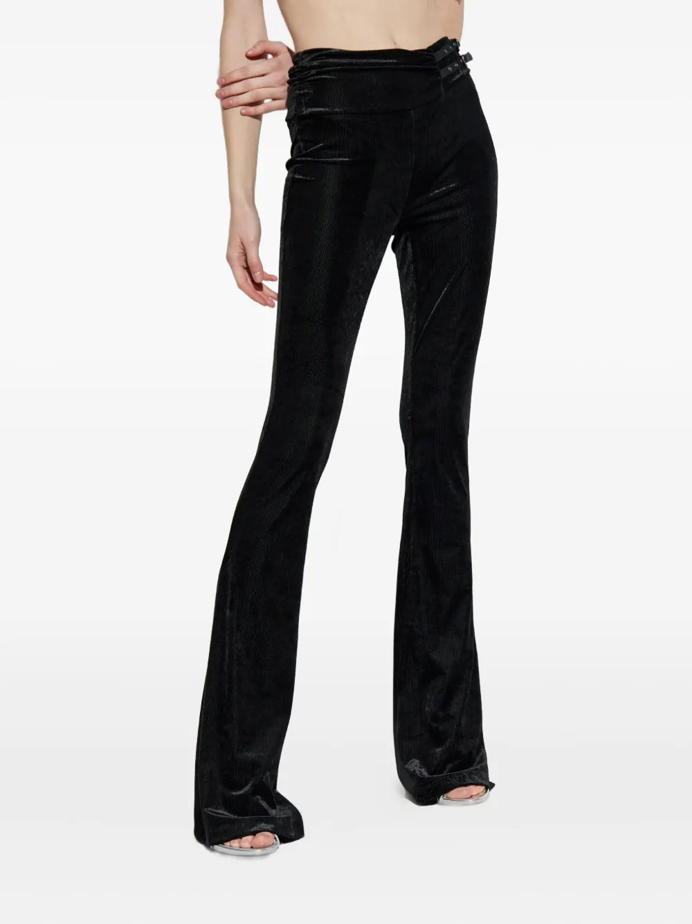 Versace Jeans Couture Buckled Trousers In Black