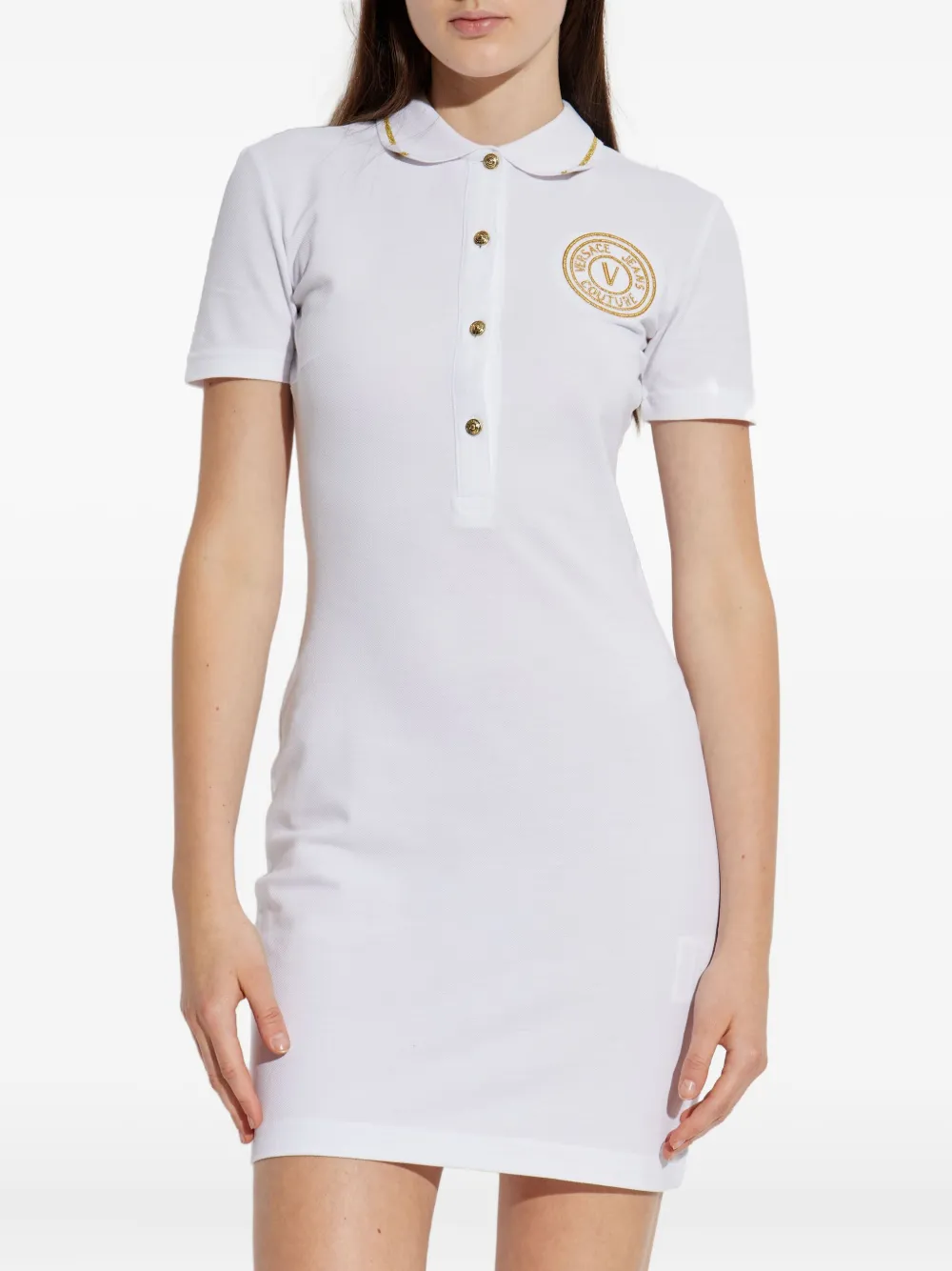 Versace Jeans Couture Midi-jurk met geborduurde knoop Wit