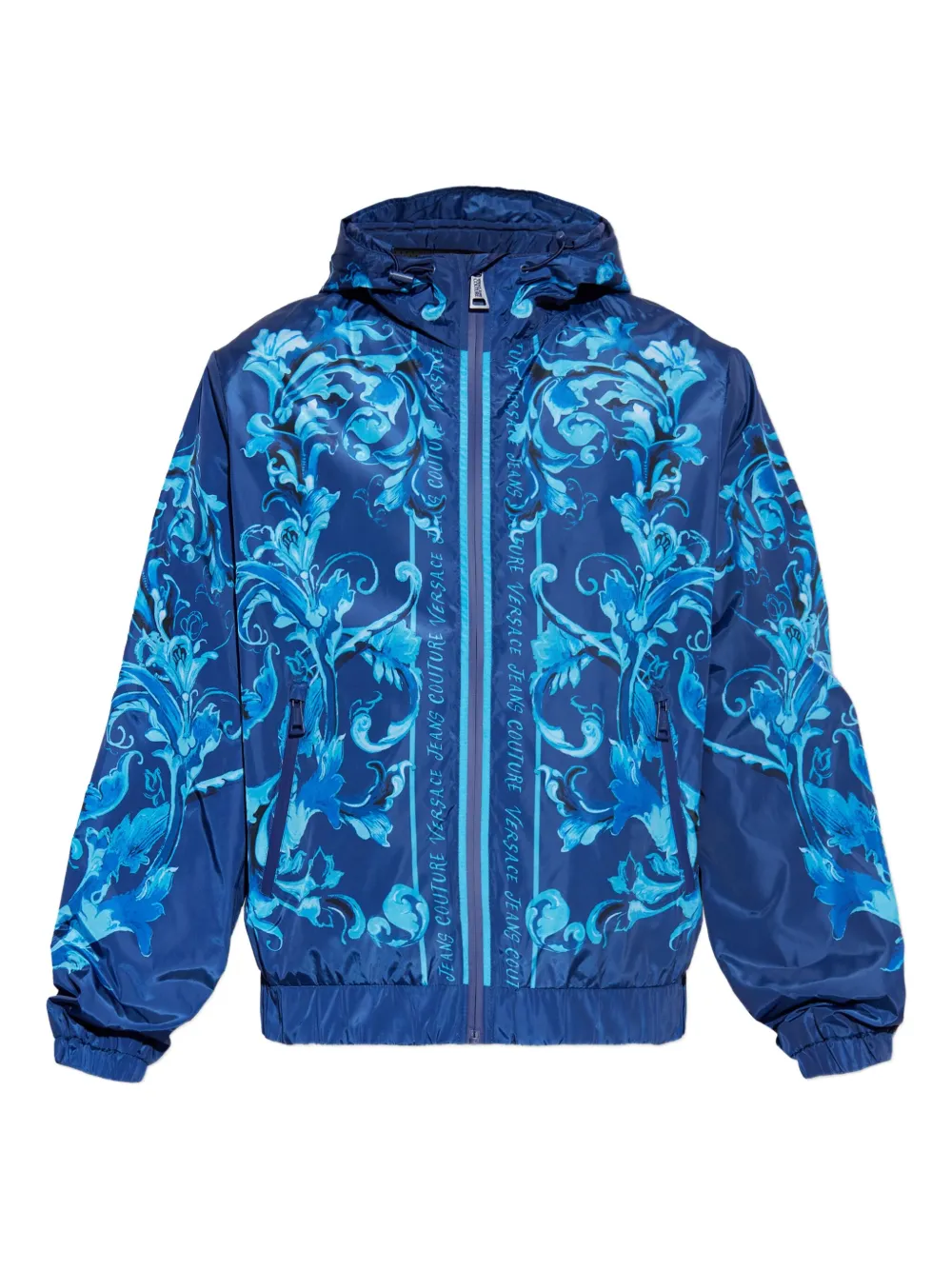 Versace Jeans Couture Barocco-print hooded jacket | Blue | Image 1