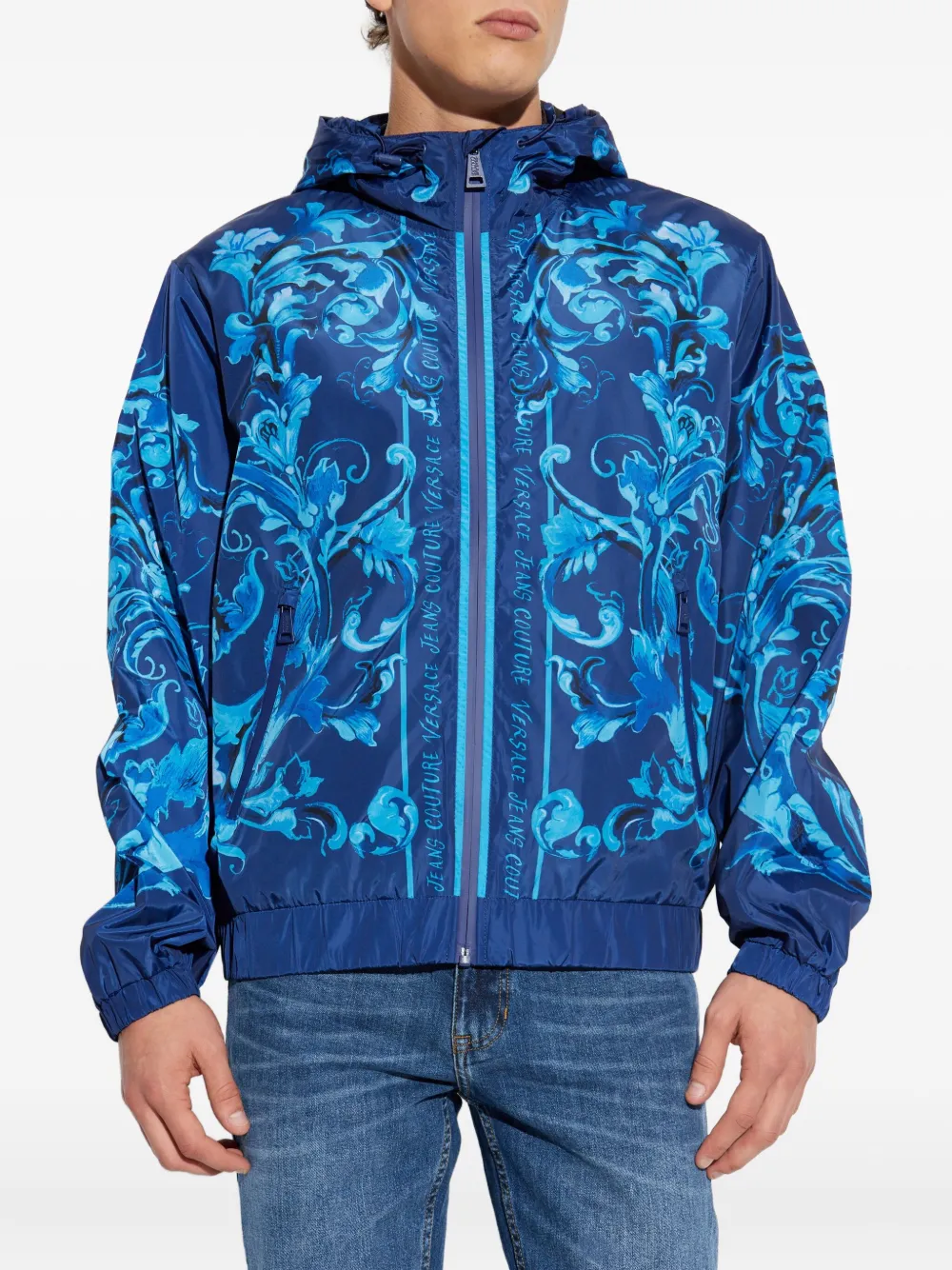 Versace Jeans Couture Jack met barokprint Blauw