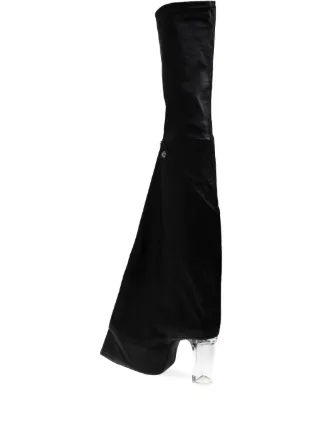 Rick Owens クリアヒール レザーブーツ 120mm | ブラック | FARFETCH JP