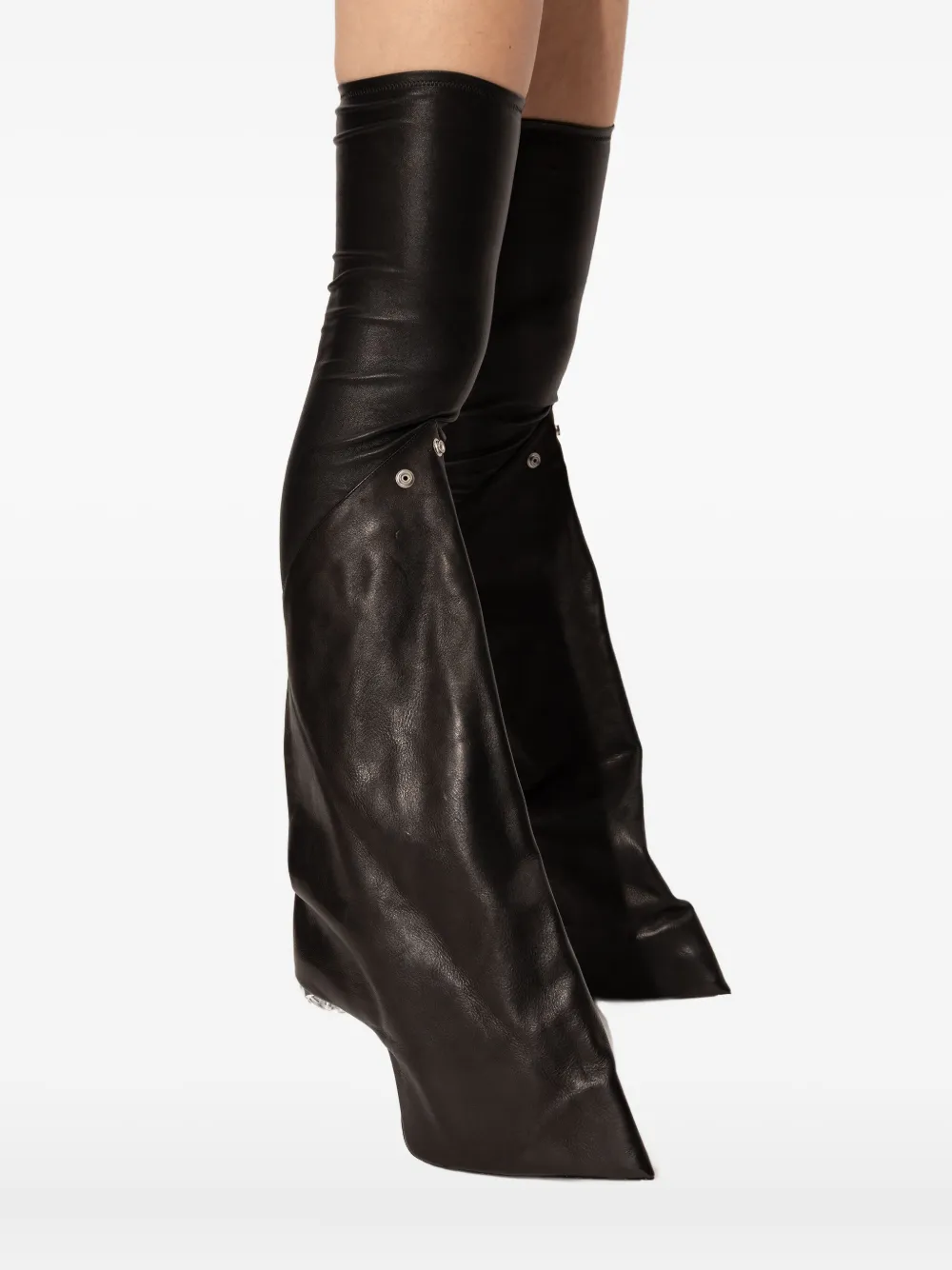 Rick Owens 120mm clear-heel leather boots Zwart
