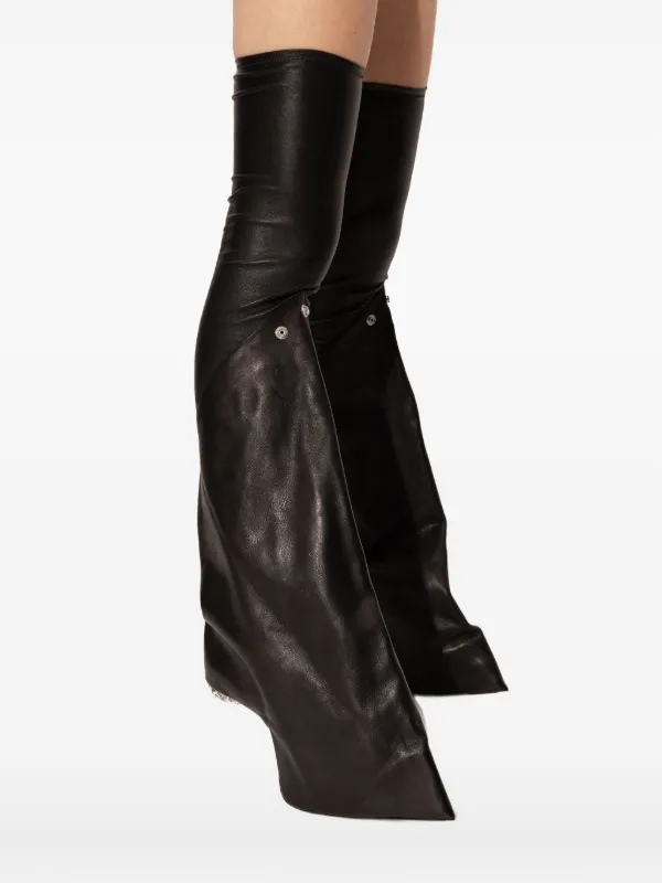 Rick Owens クリアヒール レザーブーツ 120mm | ブラック | FARFETCH JP