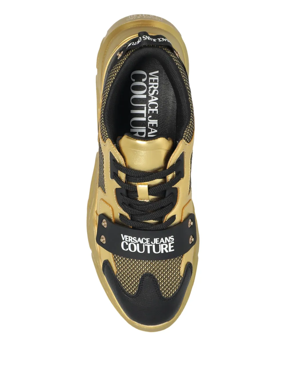 Versace Jeans Couture Sneakers met logoband Goud
