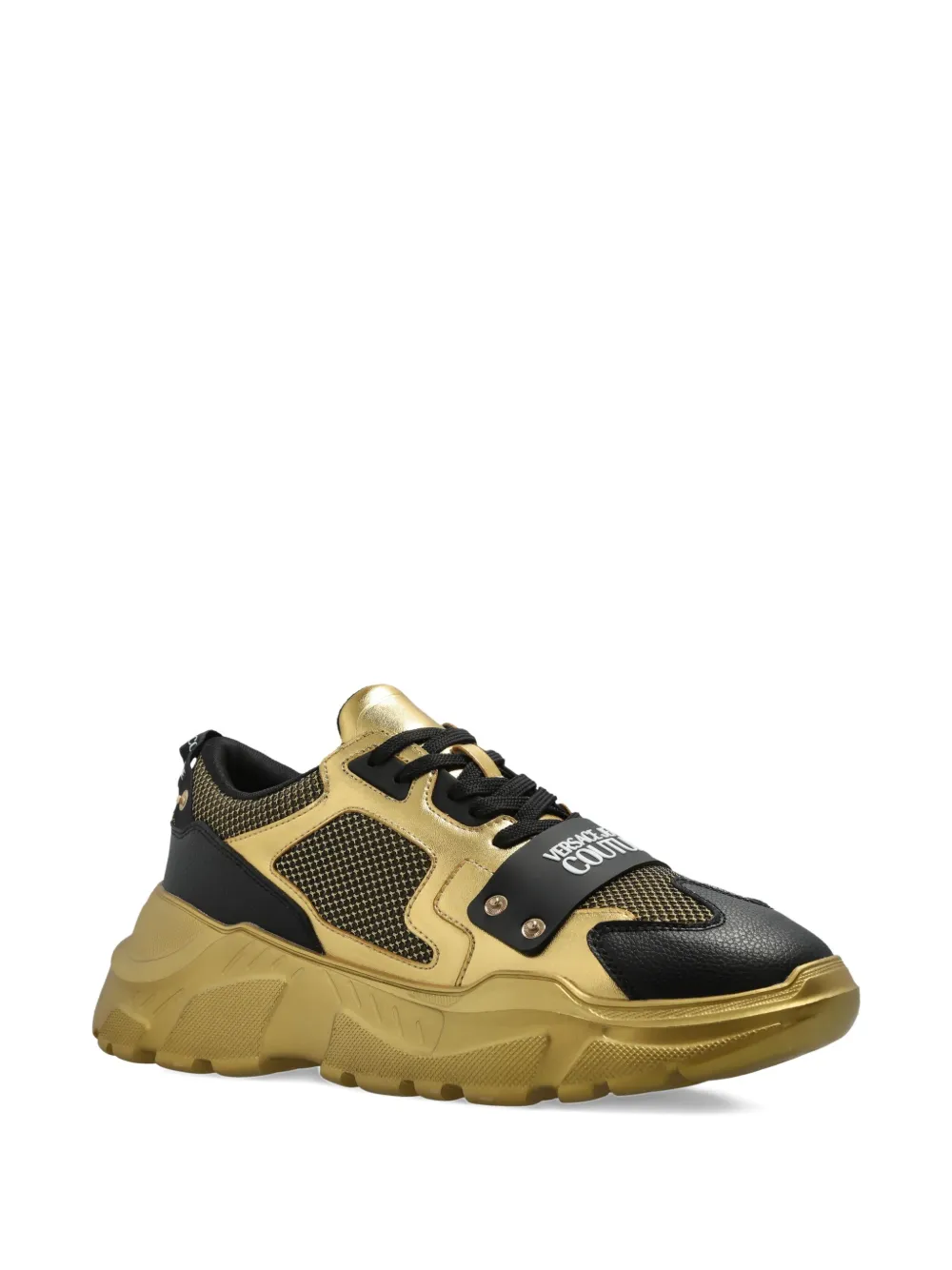 Versace Jeans Couture Sneakers met logoband Goud
