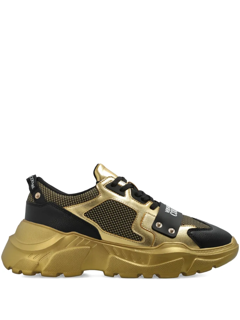 Versace Jeans Couture Sneakers met logoband Goud