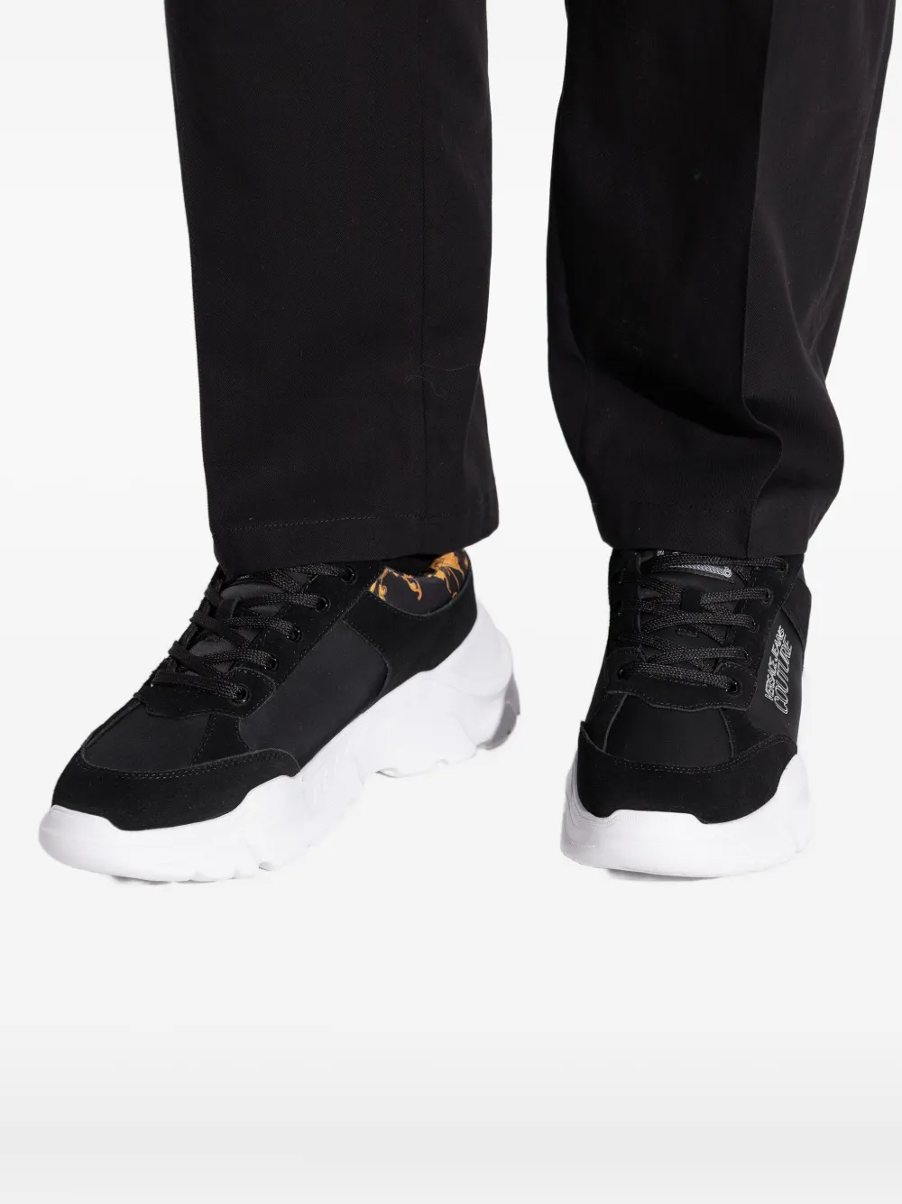 Versace Jeans Couture Sneakers met bloemenvlakken Zwart
