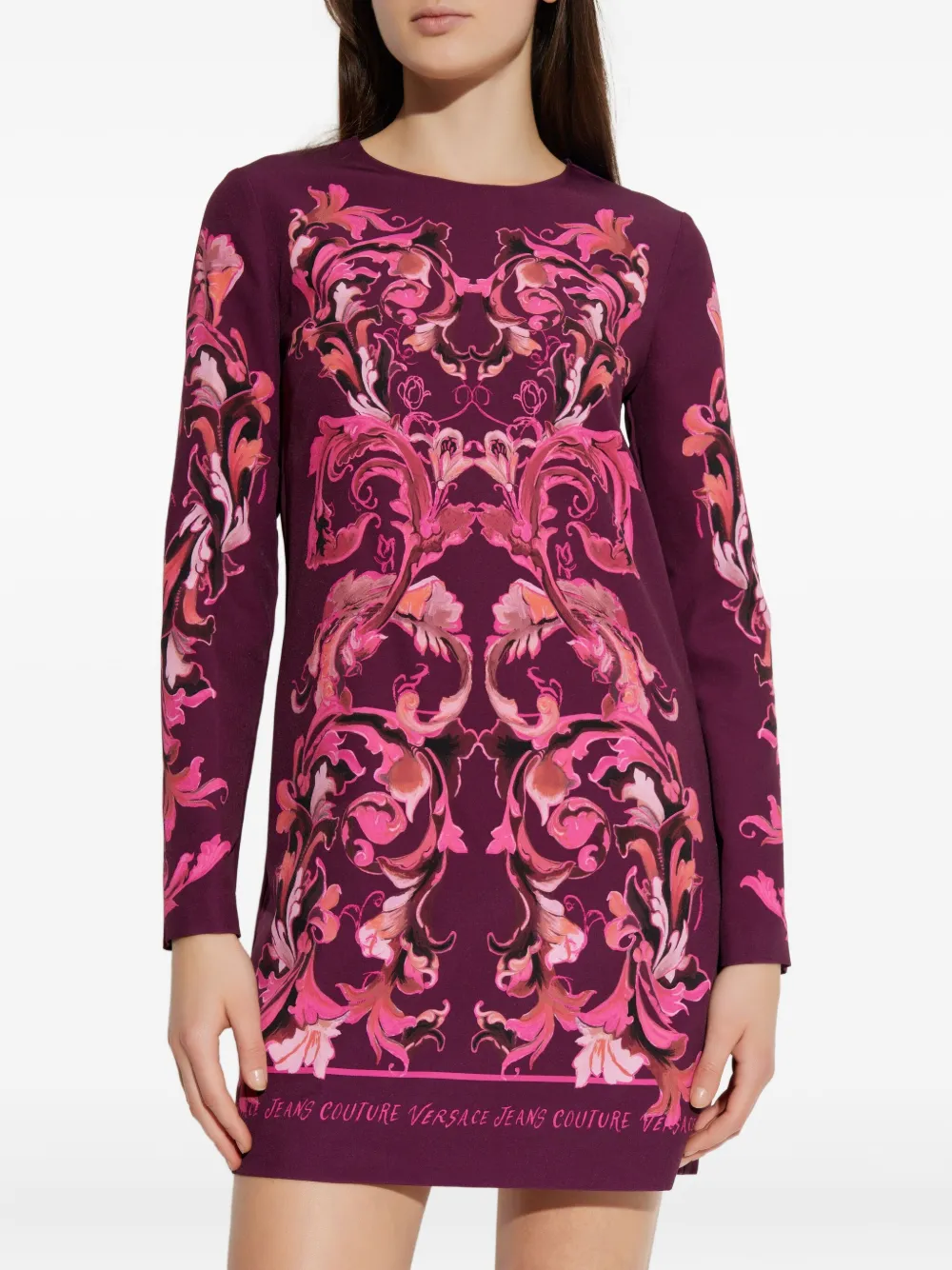 Versace Jeans Couture Mini-jurk met print en lange mouwen Roze