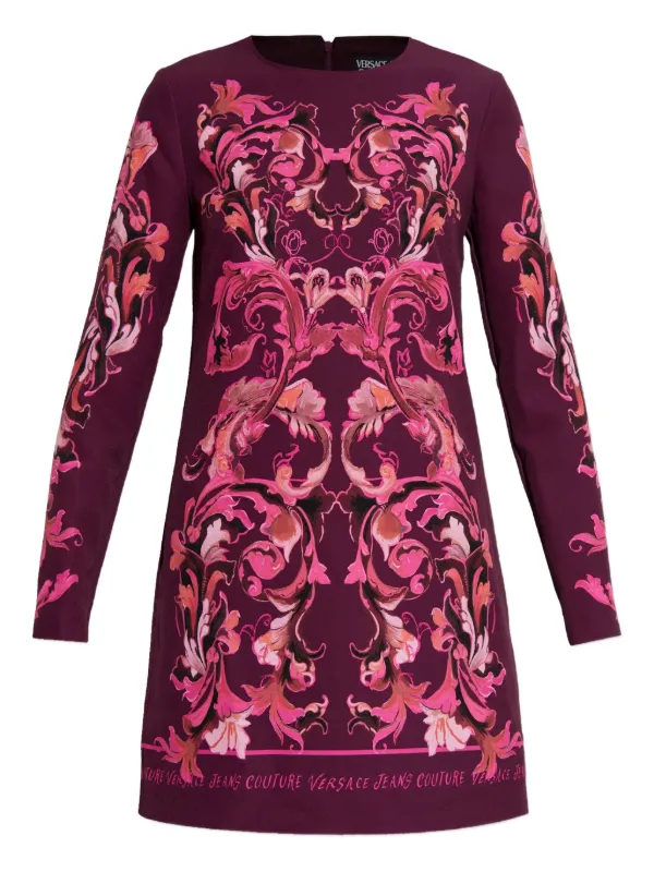 versace jeans couture short dress Versace Jeans Couture Open Shoulder Velvet Wrap Mini Dress Pink Size 8
