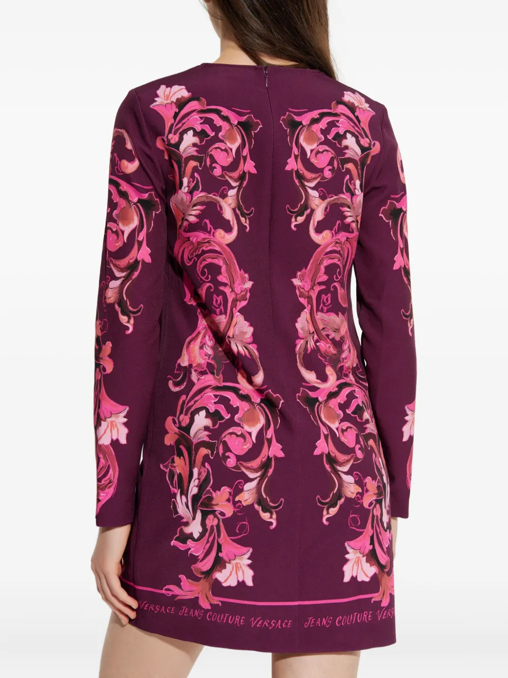 Versace Jeans Couture Mini-jurk met print en lange mouwen Roze