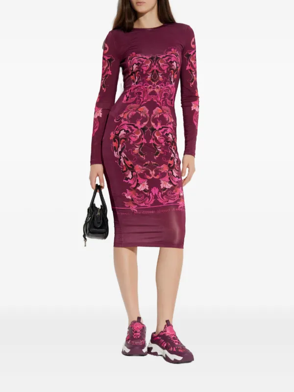 Versace Jeans Couture バロッコプリント ロングスリーブドレス
