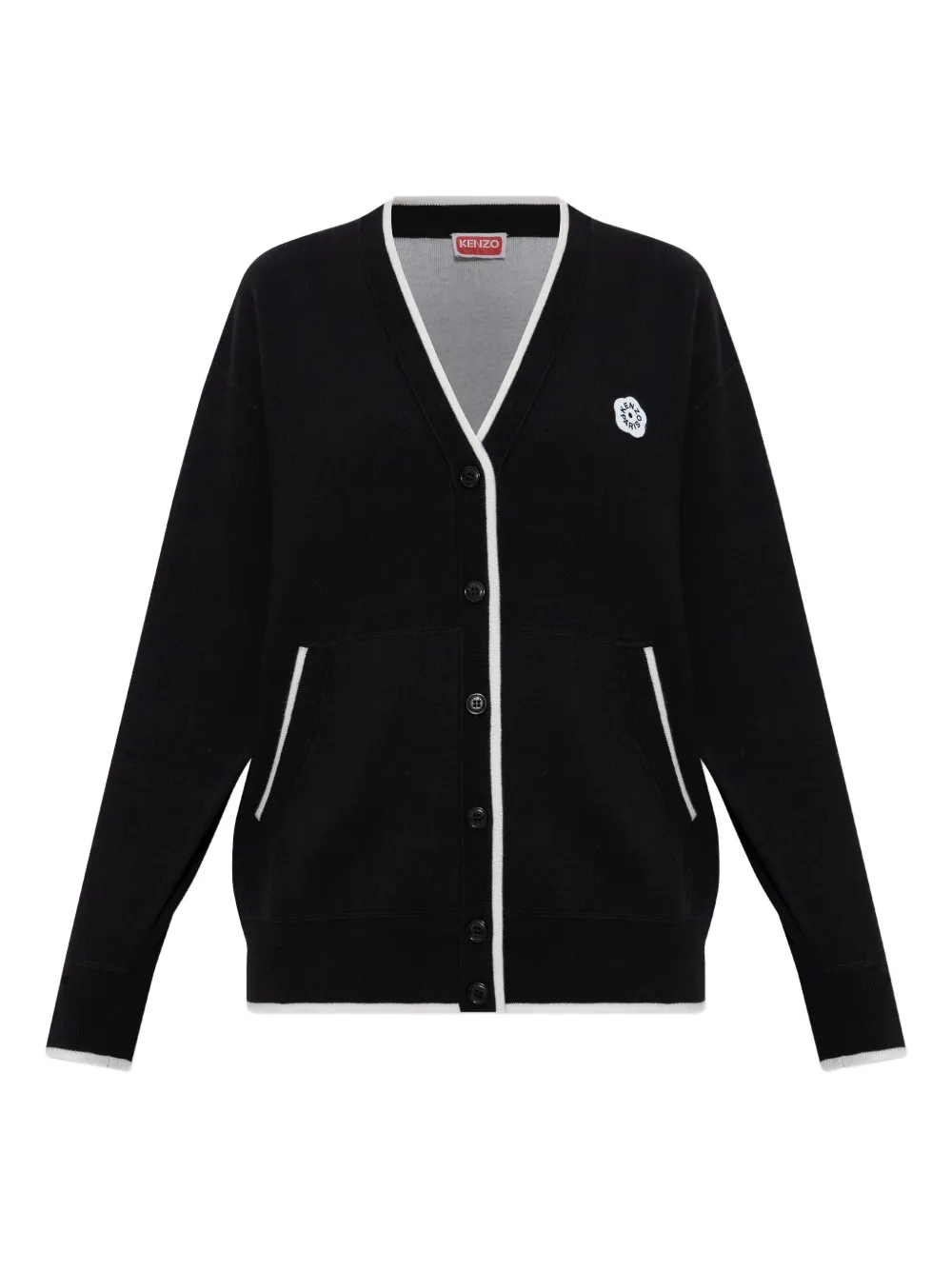 Kenzo appliqué trimmed cardigan | Black | Image 1