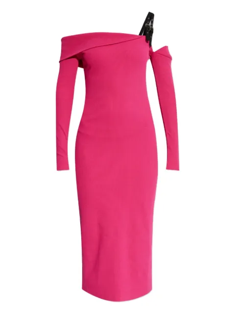 Versace Jeans Couture vestido midi con hombros descubiertos
