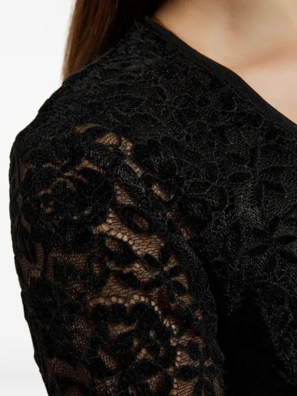 Versace Lace Midi Dress - Black