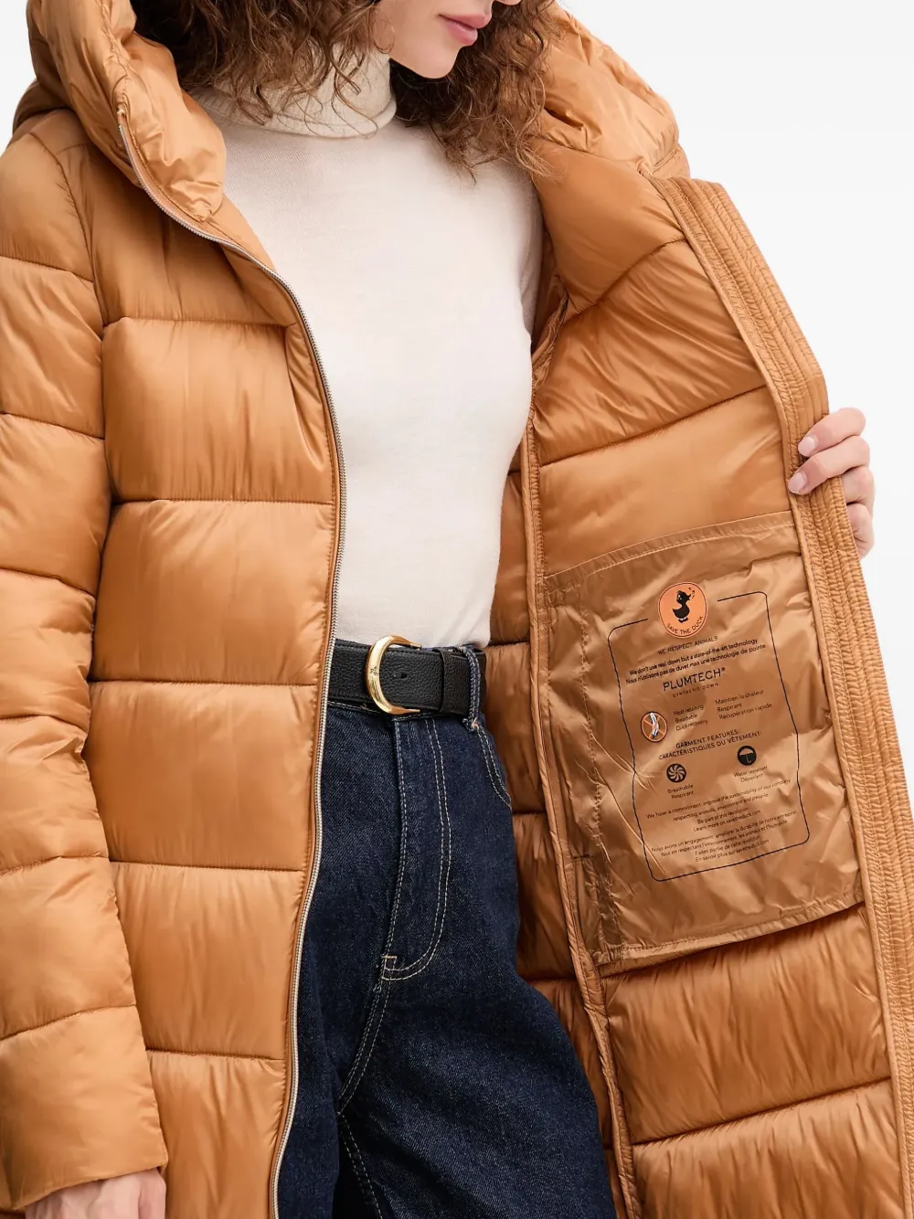 Save The Duck Lysa Hooded Padded Coat In Brown