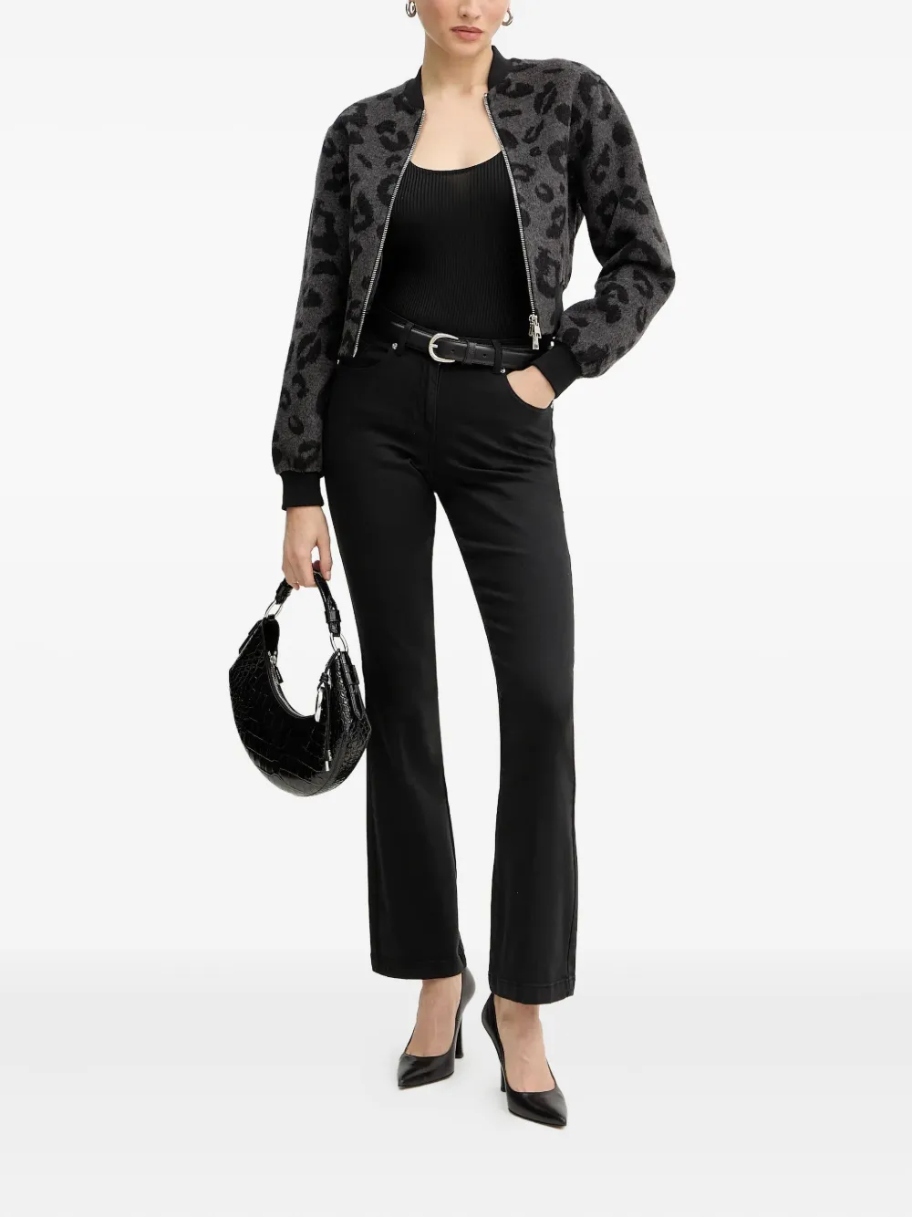 LEOPARD-PRINT ZIP JACKET