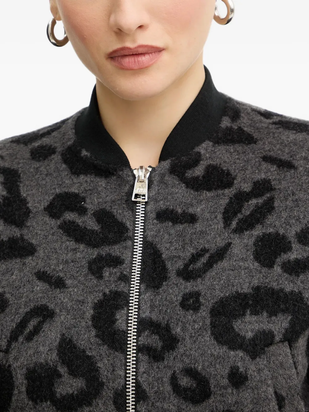 LEOPARD-PRINT ZIP JACKET