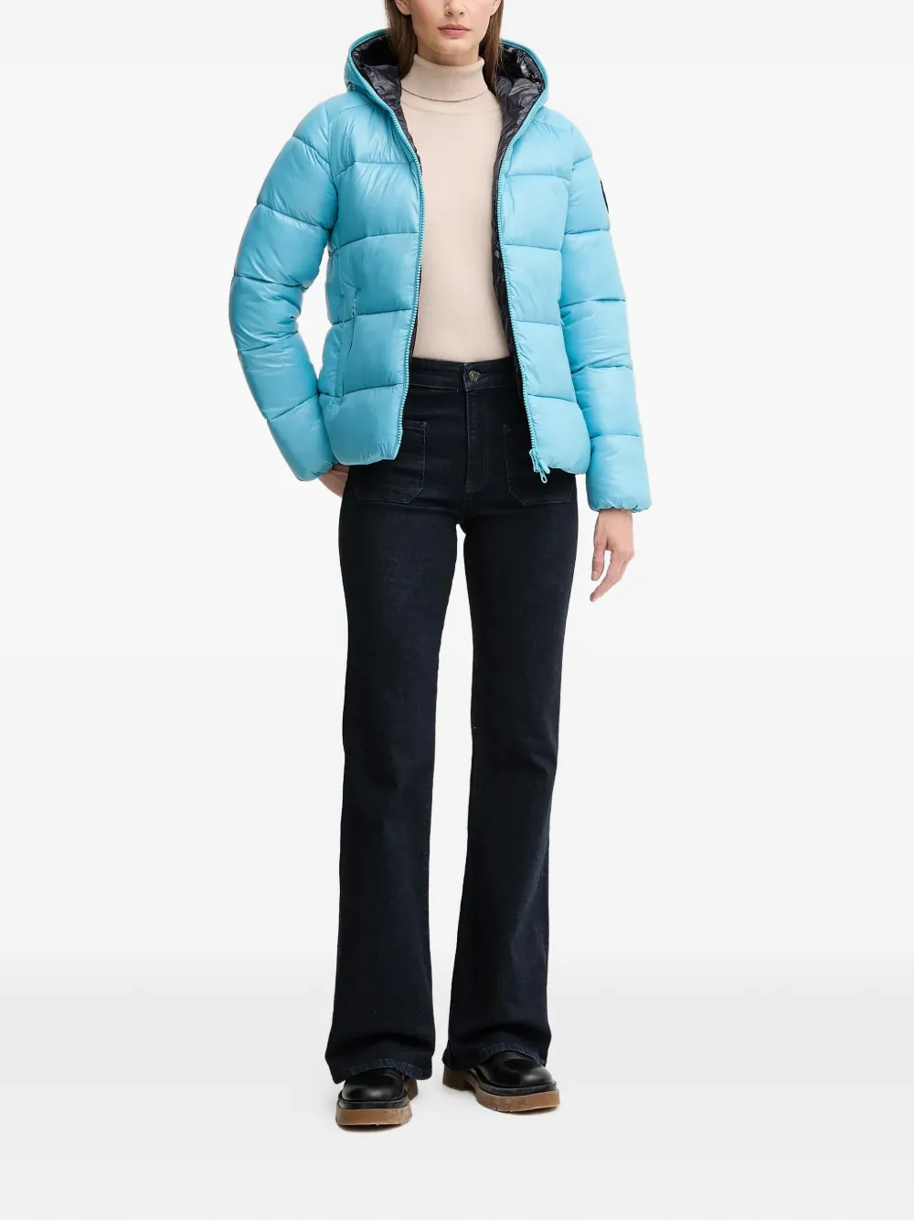 Save The Duck Lois Hooded Padded Jacket - Blue 
