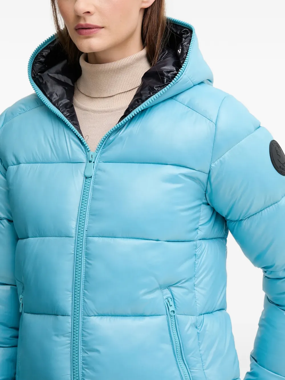 Save The Duck Lois jack met capuchon Blauw