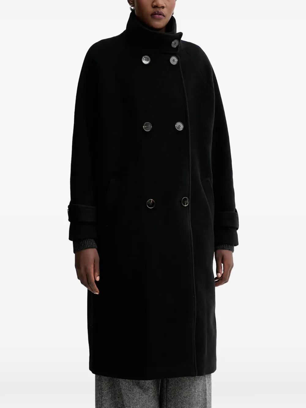 Sessùn wool blend double-breasted coat | negro | Image 1