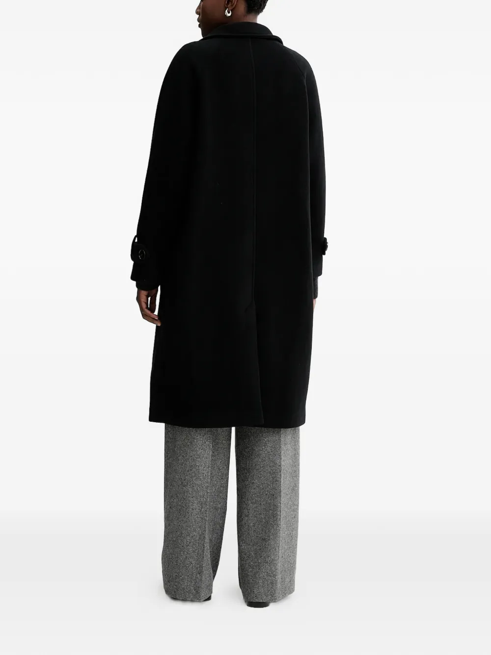  Sessùn Wool Blend Double-breasted Coat - Black 