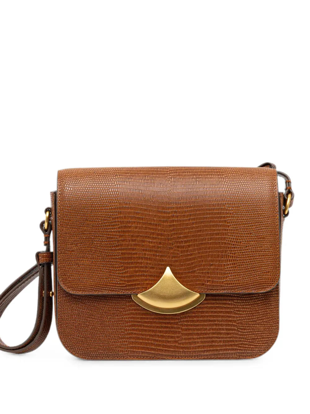 Sessùn Diviluz lizard-effect leather shoulder bag - Marrone