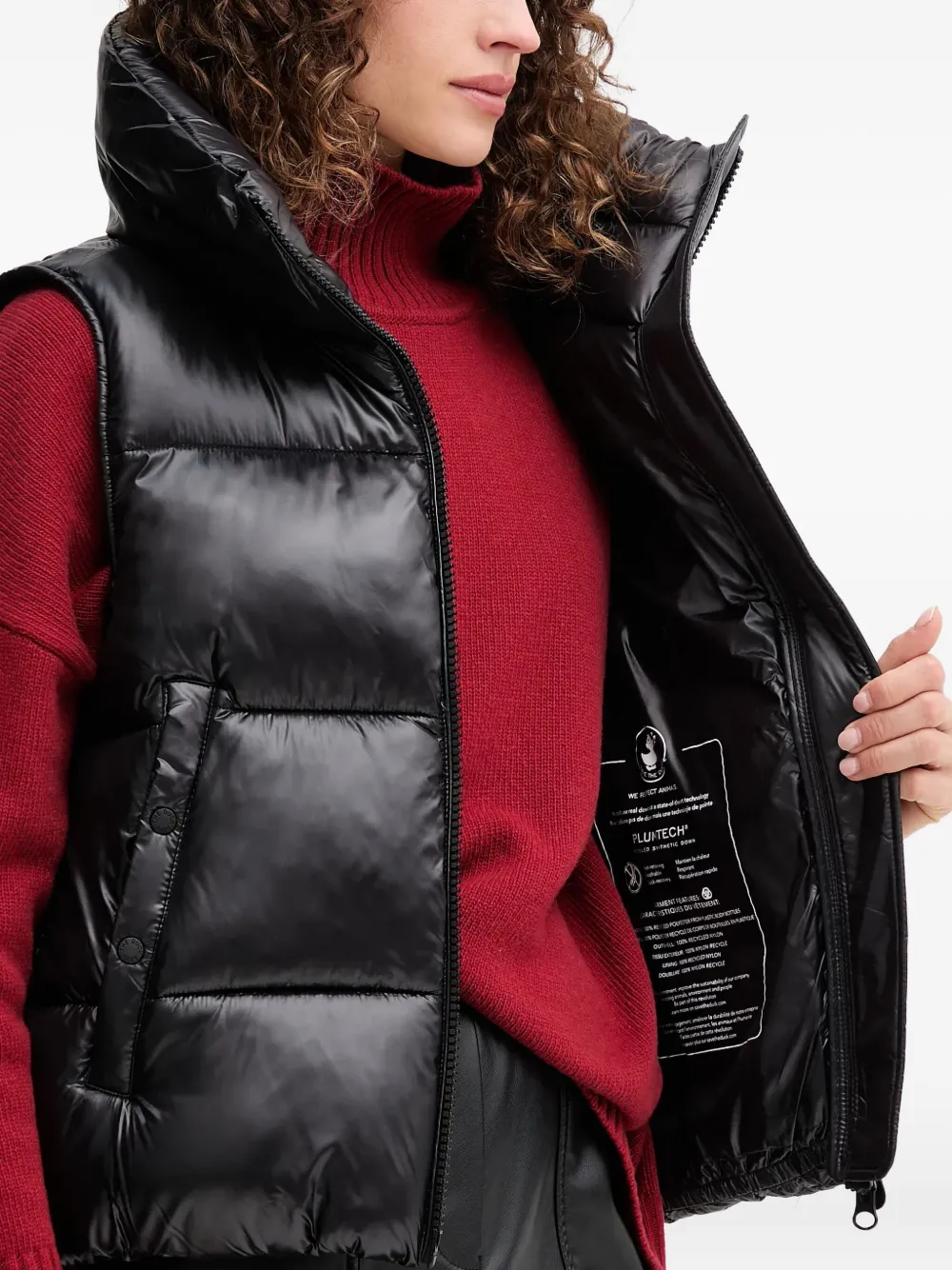 Save The Duck Funnel-neck Padded Gilet In Black