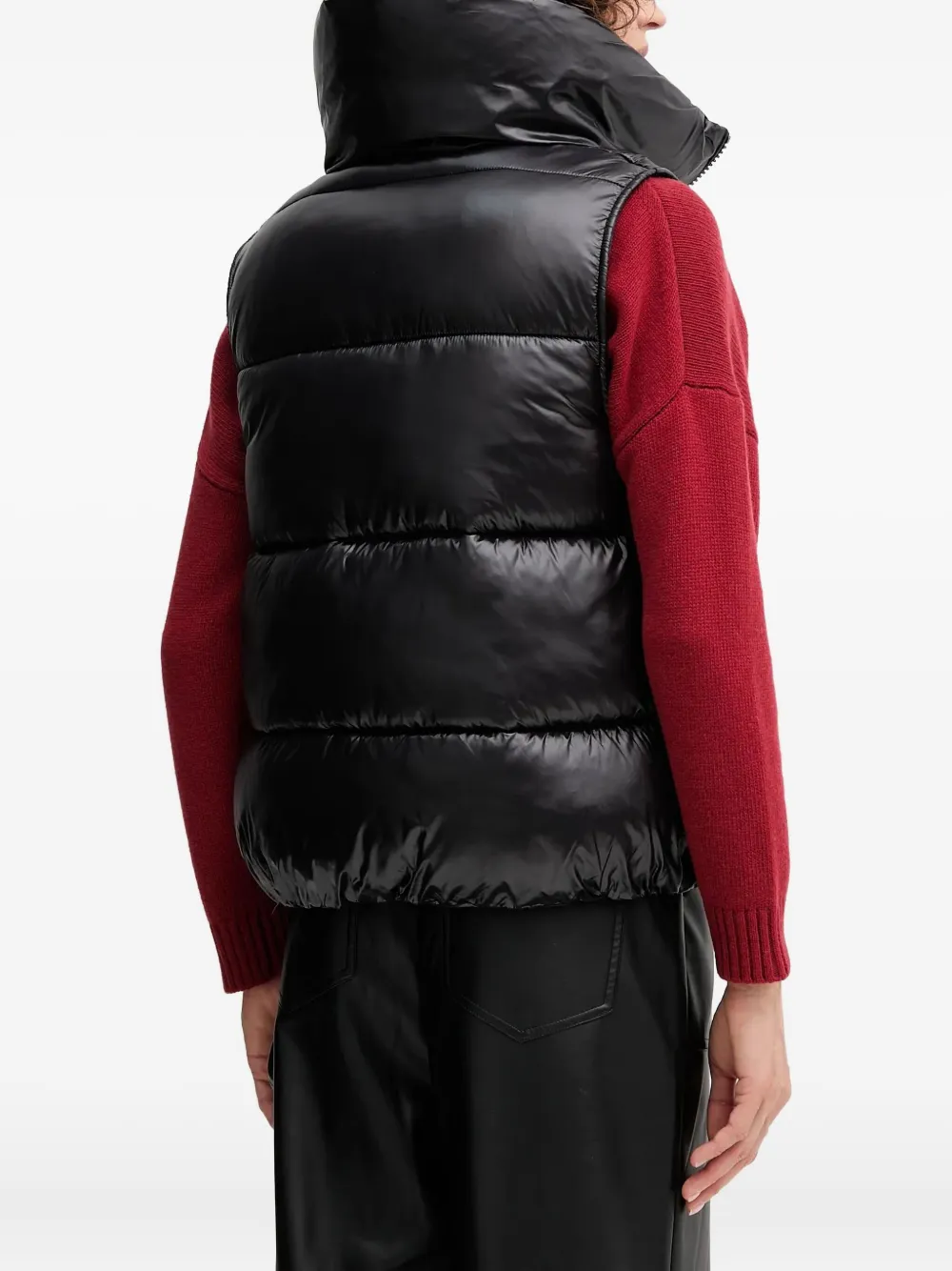 Save The Duck Funnel-neck Padded Gilet In Black