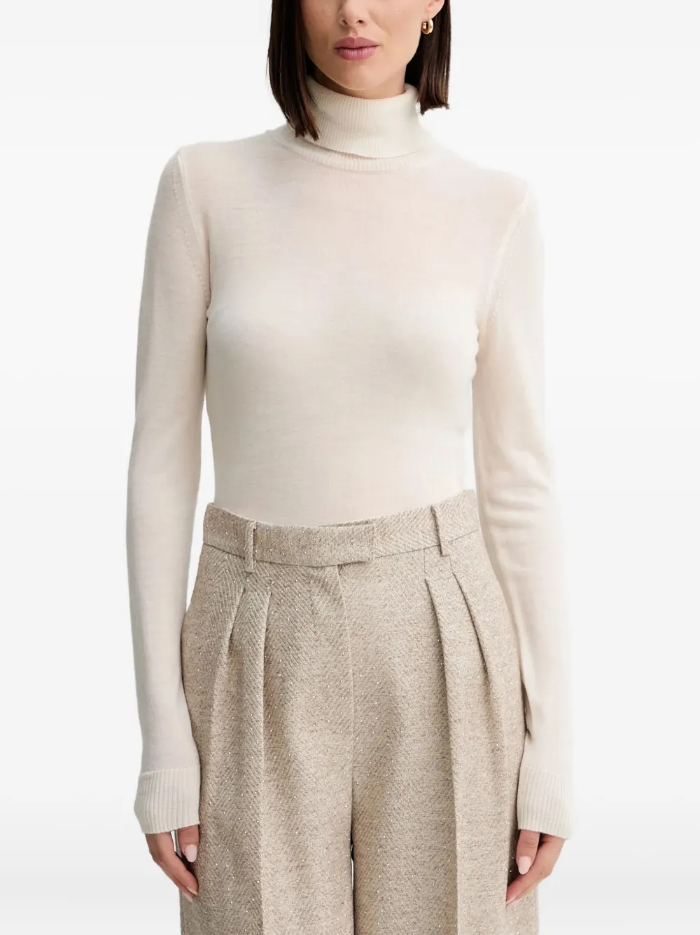 SIMONA CORSELLINI turtleneck long-sleeve top | Neutrals | Image 1