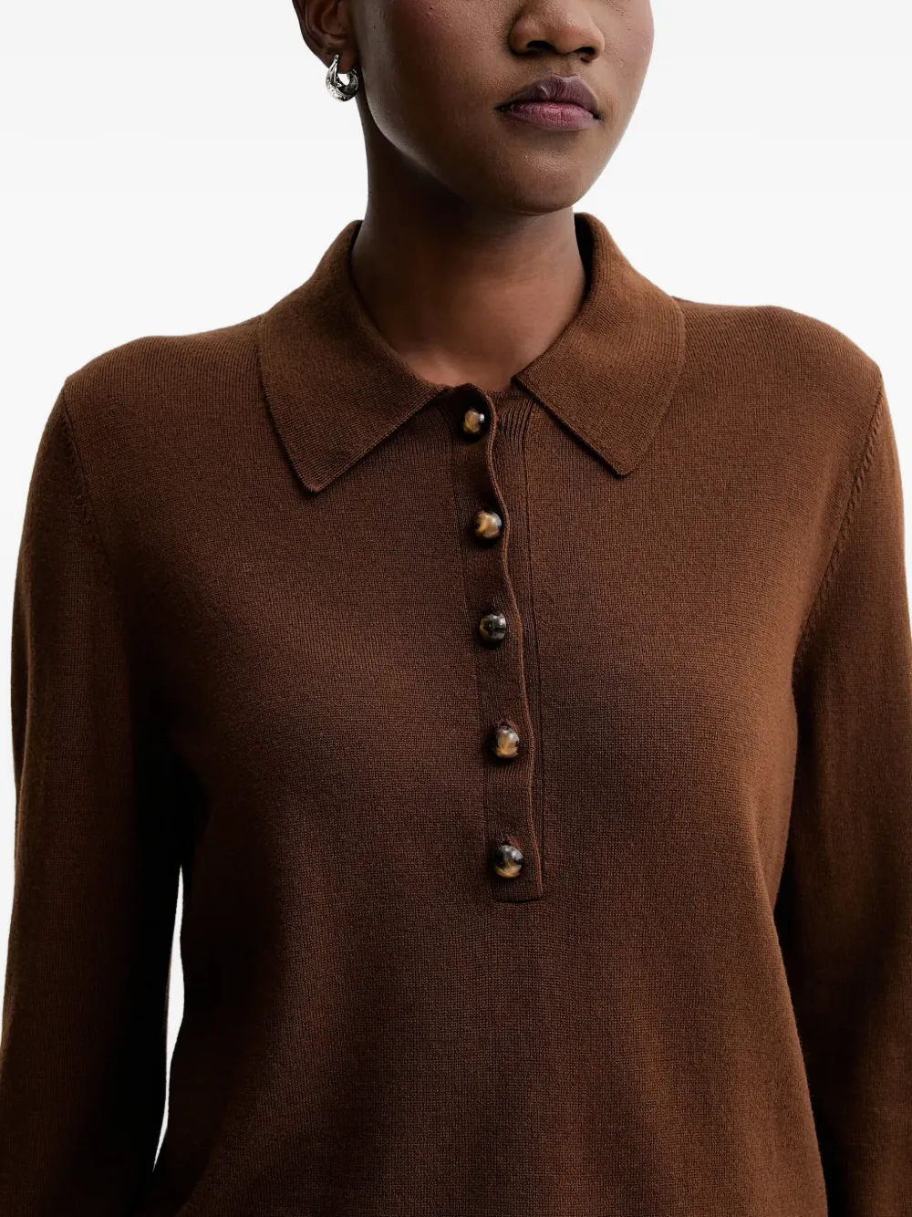 Sessun Merino Wool Knitted Top In Brown