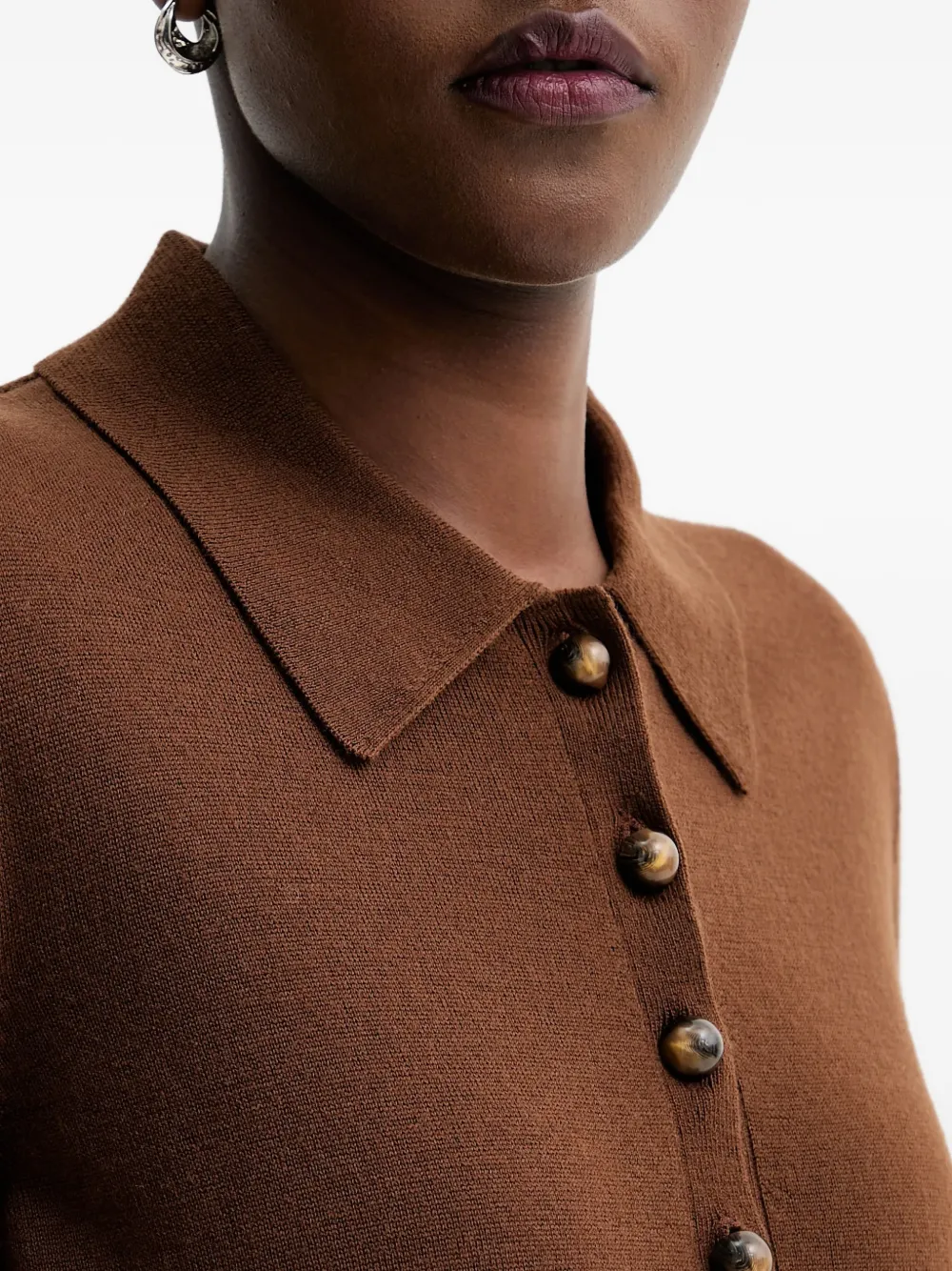 Sessun Merino Wool Knitted Top In Brown