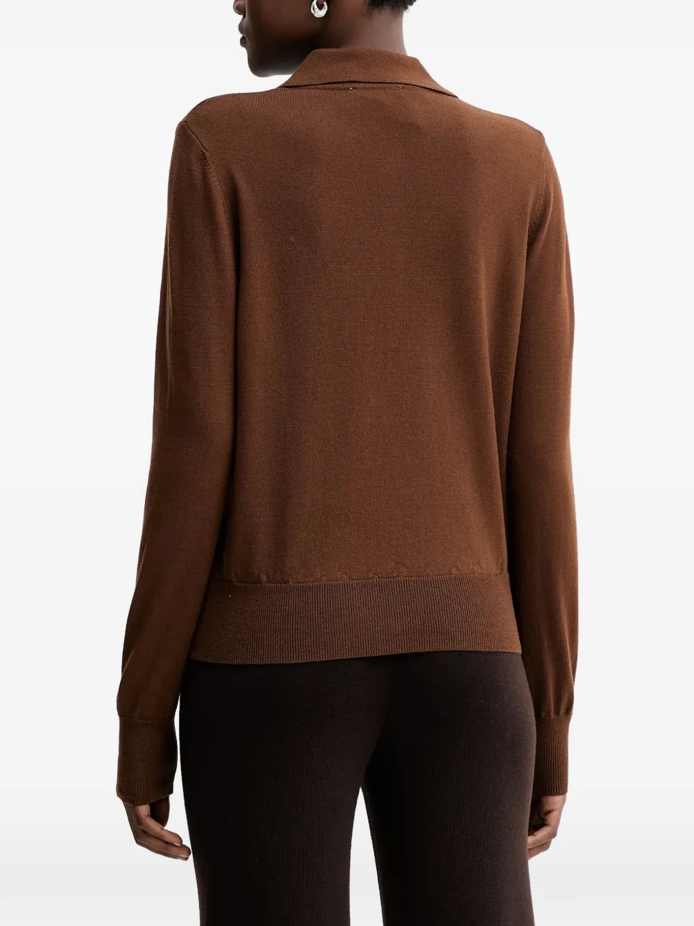Sessun Merino Wool Knitted Top In Brown