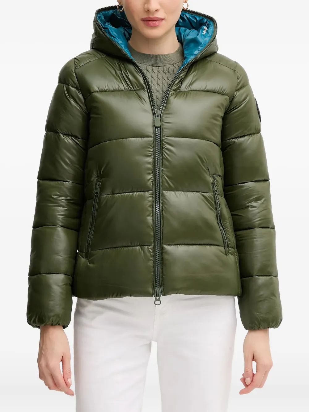 Save The Duck Lois hooded puffer jacket | Green | Image 1