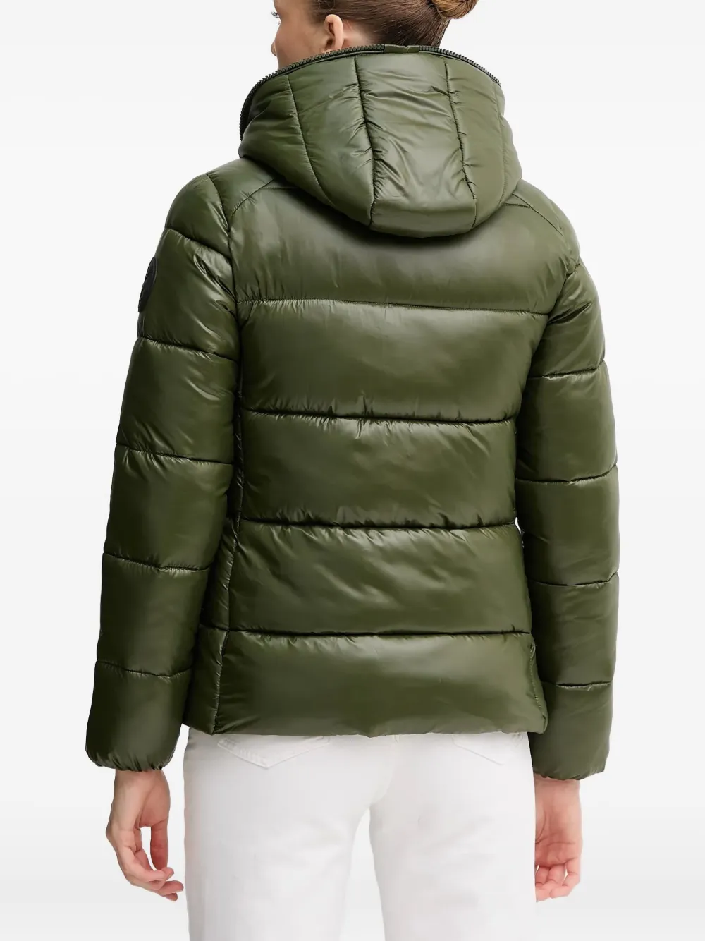 Save The Duck Lois Hooded Puffer Jacket In Green