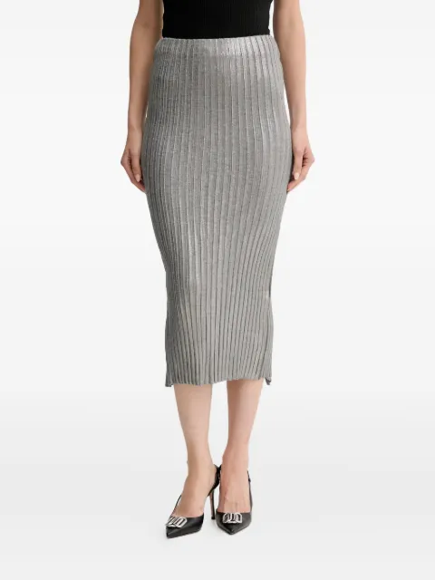 SIMONA CORSELLINI ribbed split-detail midi skirt