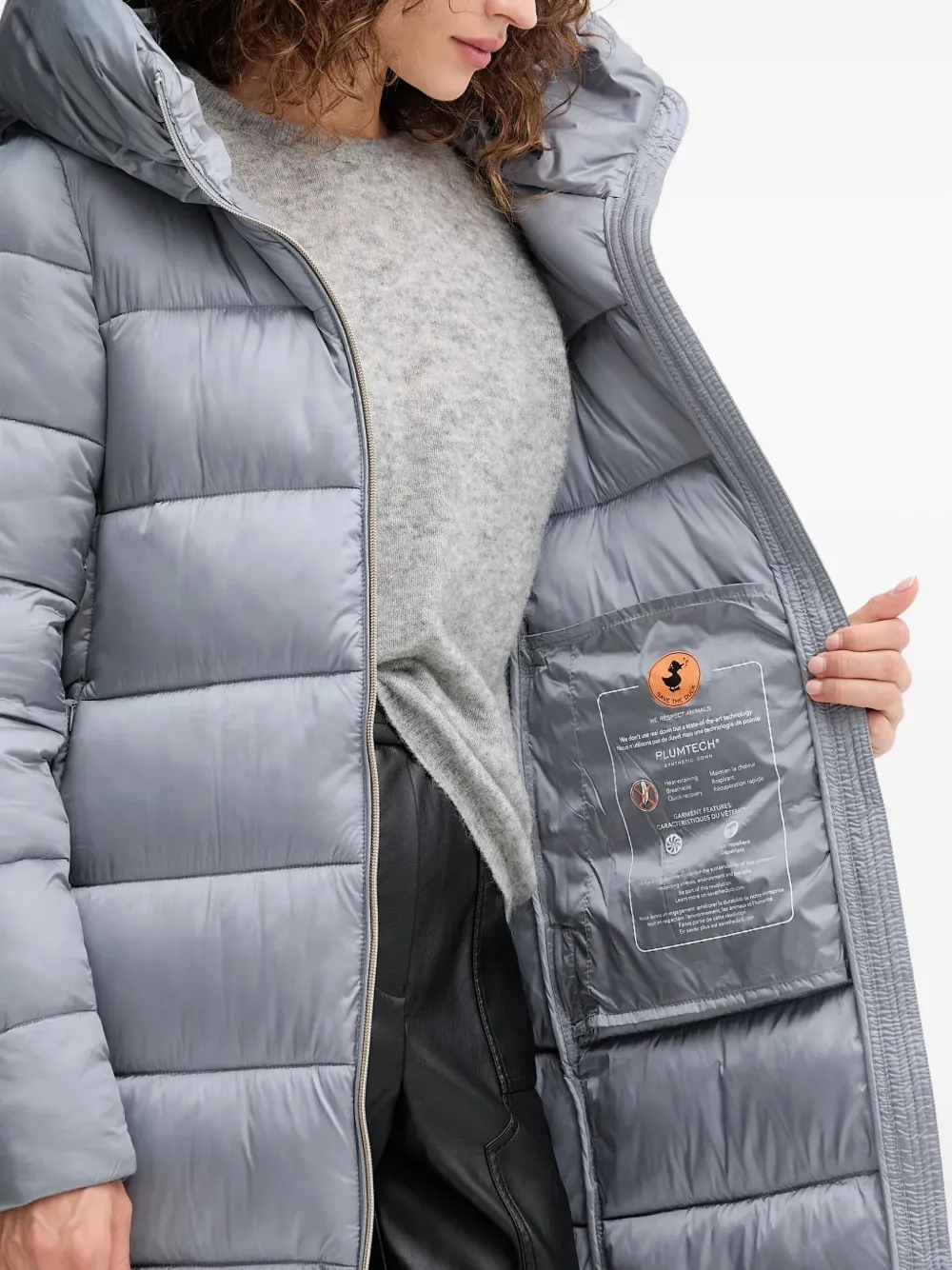 Save The Duck Lysa Hooded Padded Coat In Gray