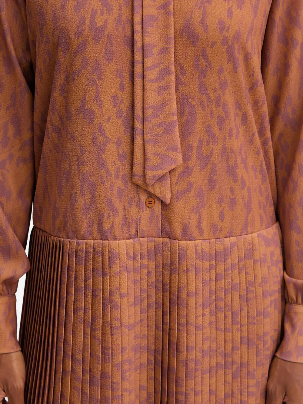 Silvian Heach Pleated Mini Dress In Brown