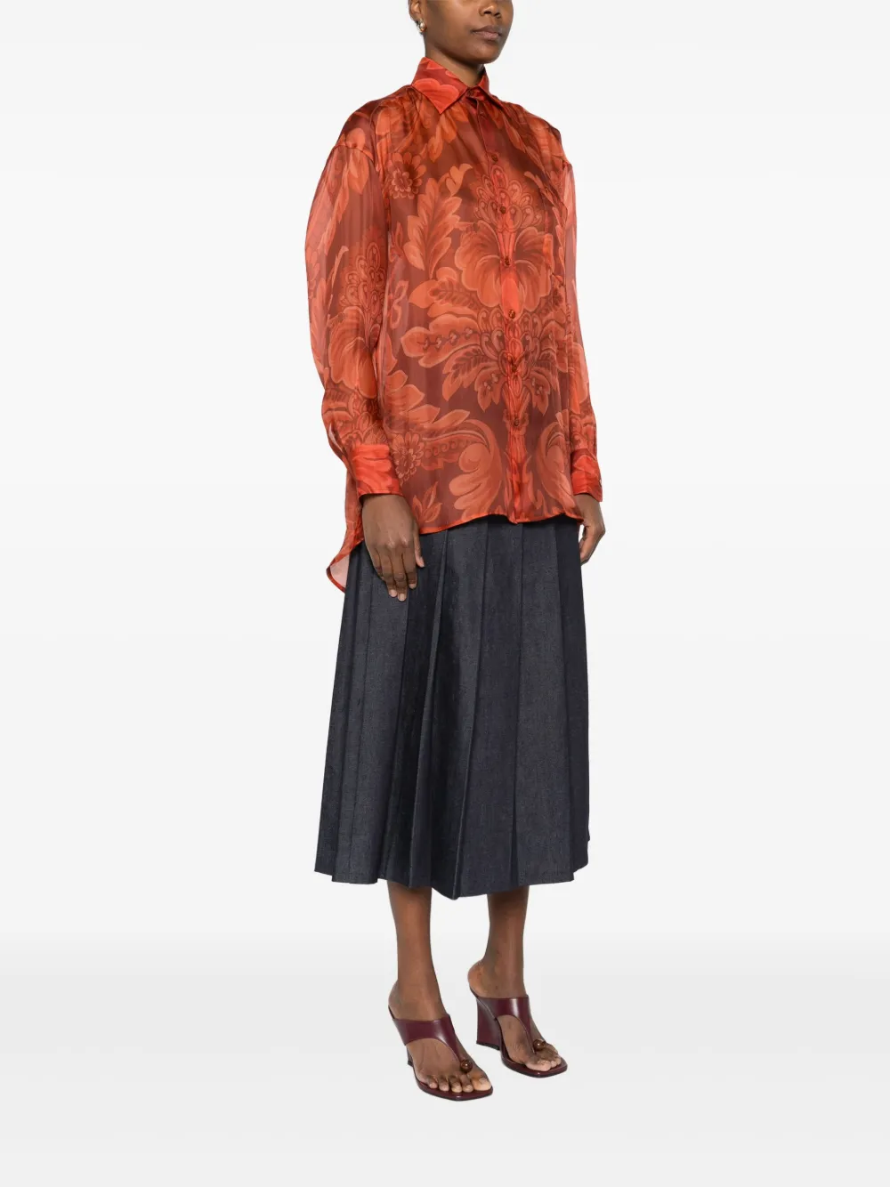 ETRO blouse met bloemenprint Rood