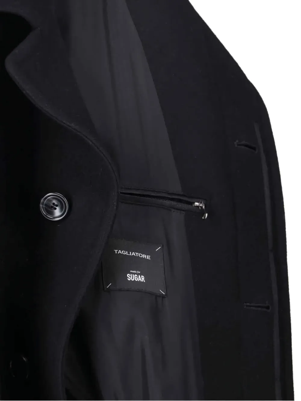 Tagliatore Straight Cut Coat With Concealed Button Placket In Blue